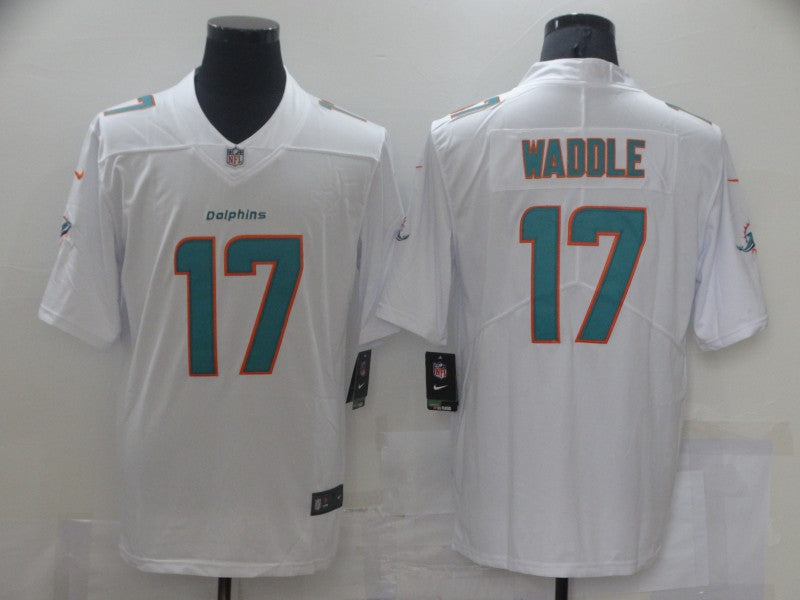 Men’s Miami Dolphins Jaylen Waddle #17 White Jersey