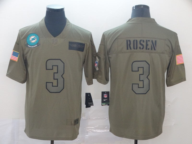 Men’s Miami Dolphins Josh Rosen #3 Brown Jersey