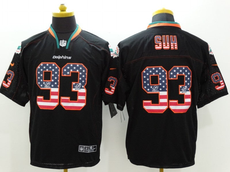 Men’s Miami Dolphins Ndamukong Suh #93 Black Jersey