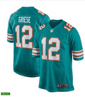Mens Miami Dolphins Retired Player #12 Bob Griese Nike Aqua Retro Alternate Vapor Limited Jersey