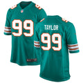Mens Miami Dolphins Retired Player #99 Jason Taylor Nike Aqua Retro Alternate Vapor Limited Jersey