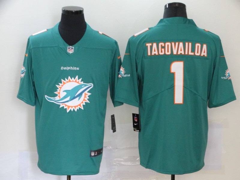 Men’s Miami Dolphins Tua Tagovailoa #1 Green Jersey