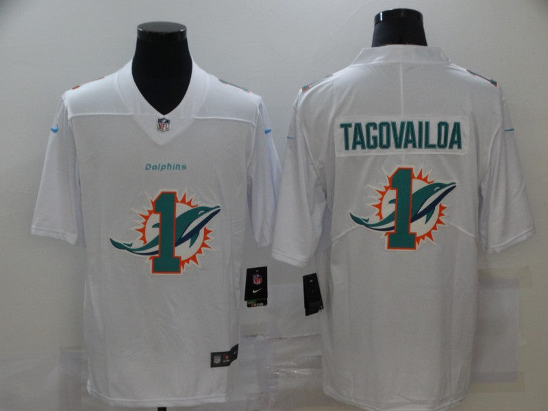 Men’s Miami Dolphins Tua Tagovailoa #1 White Jersey