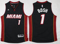 Men’s Miami Heat #1 Chris Bosh Revolution 30 Swingman 2015-16 New Black Jersey