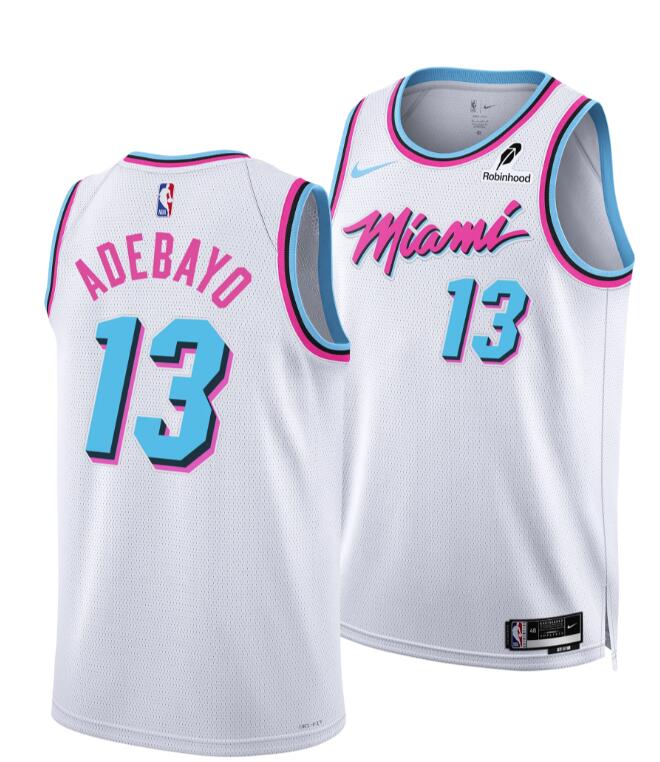 Mens Miami Heat #13 Bam Adebayo  Nike Original Vice Swingman Jersey White