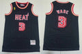 Mens Miami Heat #3 Dwyane Wade Black Hardwood Classics Jersey