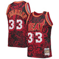 Mens Miami Heat #33 Alonzo Mourning Mitchell & Ness Hardwood Classics 1996-97 Lunar New Year Jersey Red