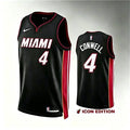 Mens Miami Heat #4 Ryan Conwell Nike Black Icon Edition Swingman Jersey