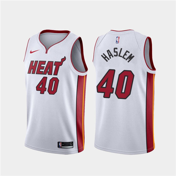 Mens Miami Heat #40 Udonis Haslem Diamond Nike White Association Edition Swingman Jersey