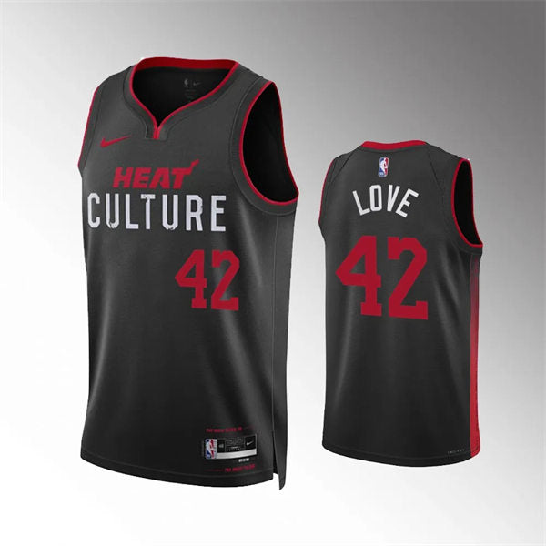 Mens Miami Heat #42 Kevin Love Black 2023-24 City Edition Jersey