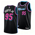 Mens Miami Heat #95 Bobby Portis Jr. Black 2025-26 City Edition Swingman Jersey