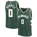 Mens Milwaukee Bucks #0 Brayden Burries Green Icon Edition SwingmanJersey