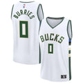 Mens Milwaukee Bucks #0 Brayden Burries Nike White Association Edition Swingman Jersey