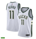 Mens Milwaukee Bucks #11 Tyler Herro Nike White Association Edition Swingman Jersey