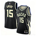 Mens Milwaukee Bucks #15 Nate Ament Black Statement Edition Swingman Jersey