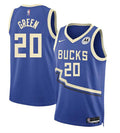 Mens Milwaukee Bucks #20 A.J. Green Royal 2024-25 City Edition Jersey