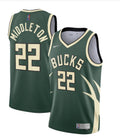 Mens Milwaukee Bucks #22 Khris Middleton Green Nike 2021 Earned Edition Swingman Jersey