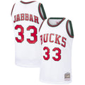 Mens Milwaukee Bucks #33 Kareem Abdul-Jabbar Mitchell & Ness 1971-72 Hardwood Classics Swingman Jersey – White