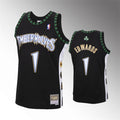 Mens Minnesota Timberwolves #1 Anthony Edwards Mitchell & Ness Black Retro 1990’s Hardwood Classics Jersey
