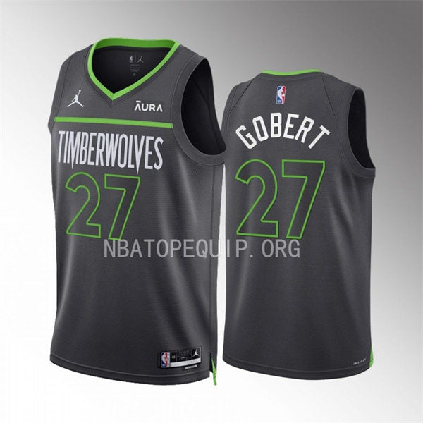 Men’s Minnesota Timberwolves #27 Rudy Gobert 2022-23 Anthracite Statement Edition Player Jersey