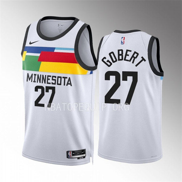 Men’s Minnesota Timberwolves #27 Rudy Gobert  White 2022-23 City Edition Jersey