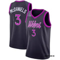 Men’s Minnesota Timberwolves #3 Jaden McDaniels 2025-26 Navy Purple City Edition Swingman Jersey