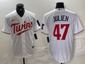 Men’s Minnesota Twins Edouard Julien #47 White Home Jersey