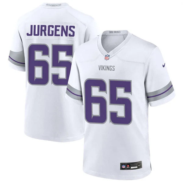 Men’s Minnesota Vikings #65 Michael Jurgens Nike White Alternate Vapor F.U.S.E. Winter Warrior Limited Jersey