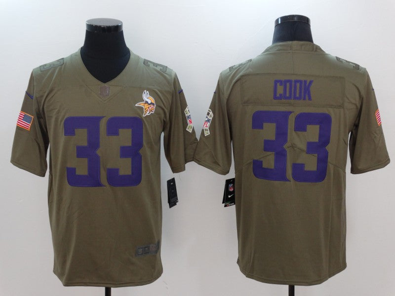 Men’s Minnesota Vikings Dalvin Cook #33 Brown Authentic Jersey