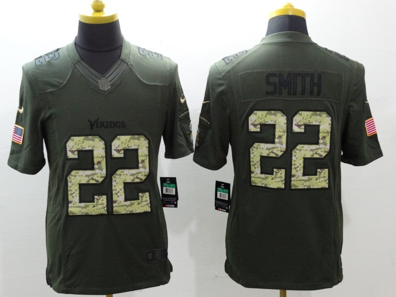 Men’s Minnesota Vikings Harrison Smith #22 Army Green Jersey