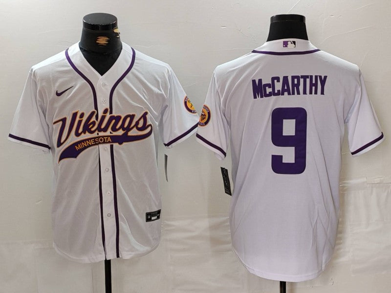 Men’s Minnesota Vikings J.J. McCarthy #9 White Jersey