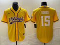 Men’s Minnesota Vikings Joshua Dobbs #15 Gold Jersey Joint Edition