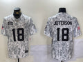 Men’s Minnesota Vikings Justin Jefferson #18 Arctic Camo 2024 Salute to Service Limited Jersey