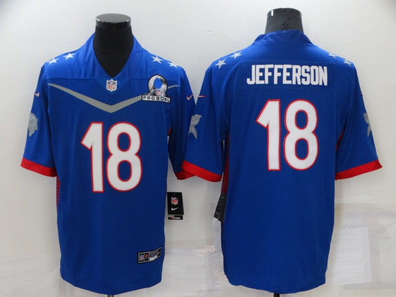 Men’s Minnesota Vikings Justin Jefferson #18 Blue ALL STAR Jersey
