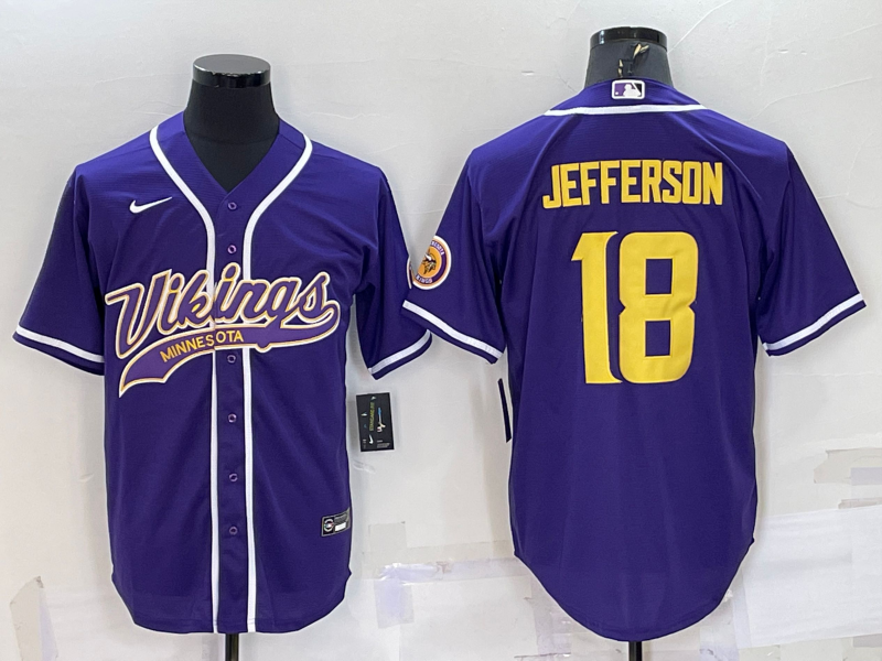 Men’s Minnesota Vikings Justin Jefferson #18 Purple Jersey Joint Edition