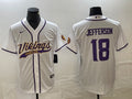 Men’s Minnesota Vikings Justin Jefferson #18 White Jersey Joint Edition