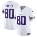 Men’s Minnesota Vikings Retired Player #80 Cris Carter Nike White Alternate Vapor F.U.S.E. Winter Warrior Limited Jersey