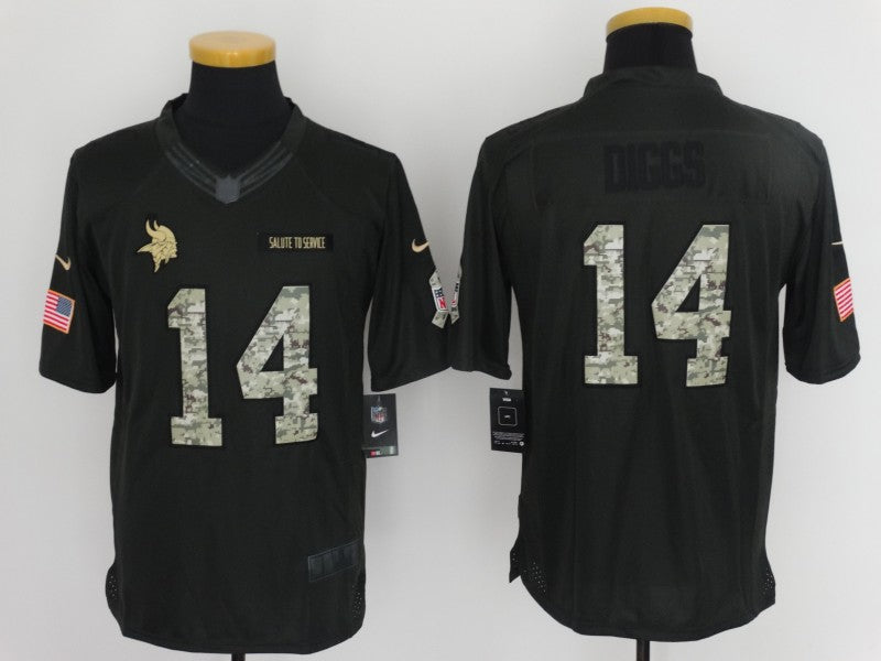 Men’s Minnesota Vikings Stefon Diggs #14 Black Alternate Jersey