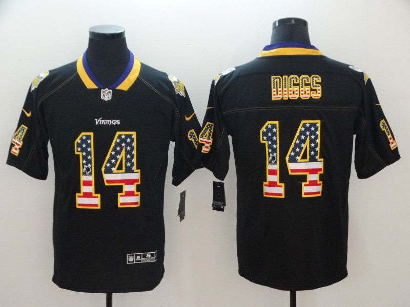 Men’s Minnesota Vikings Stefon Diggs #14 Black Jersey
