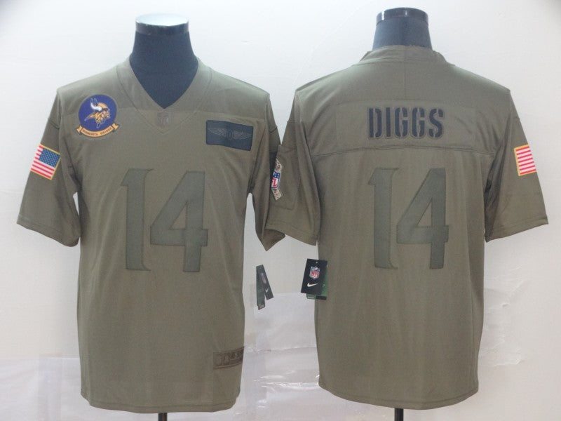 Men’s Minnesota Vikings Stefon Diggs #14 Brown Jersey