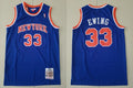 Men’s Mitchell&Ness New York Knicks #33 Patrick Ewing Blue Throwback  Jersey