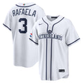 Men’s Netherlands Baseball #3 Ceddanne Rafaela White 2026 World Baseball Classic Home Stadium Jersey