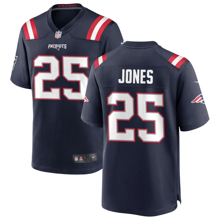 Mens New England Patriots #25 Marcus Jones Nike Navy Vapor F.U.S.E. Limited Jersey