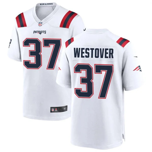 Mens New England Patriots #37 Jack Westover Nike White Vapor F.U.S.E. Limited Jersey
