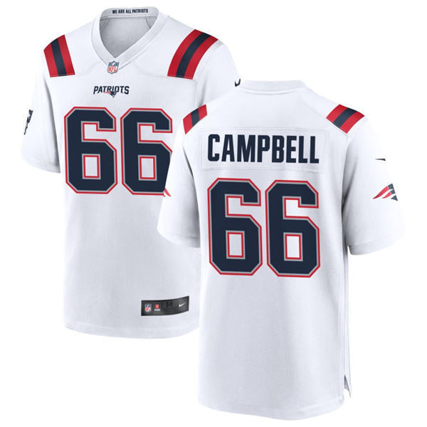 Mens New England Patriots #66 Will Campbell Nike White Vapor F.U.S.E. Limited Jersey