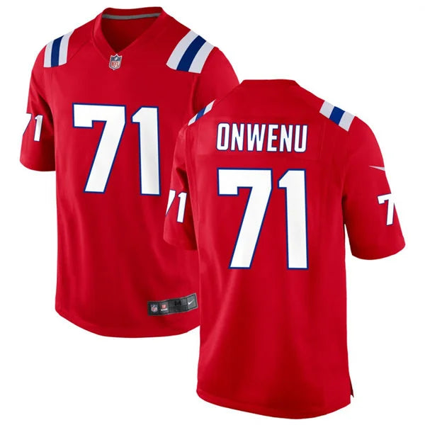 Mens New England Patriots #71 Mike Onwenu Nike Red Alternate Vapor F.U.S.E. Limited Jersey
