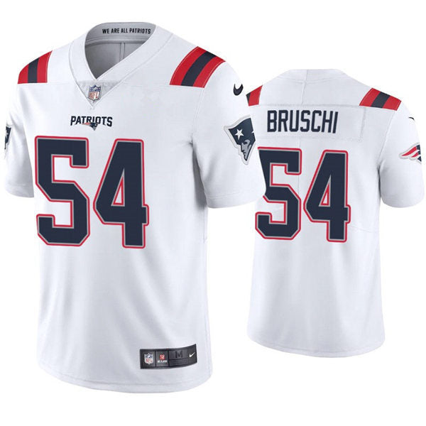 Mens New England Patriots Retired Player #54 Tedy Bruschi Nike White Vapor Untouchable Limited Jersey