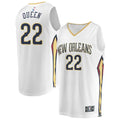 Mens New Orleans Pelicans #22 Derik Queen Nike White Association Edition Swingman Jersey