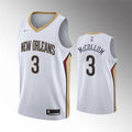 Mens New Orleans Pelicans #3 CJ McCollum White 2021-22 Diamond Badge Association Edition Jersey