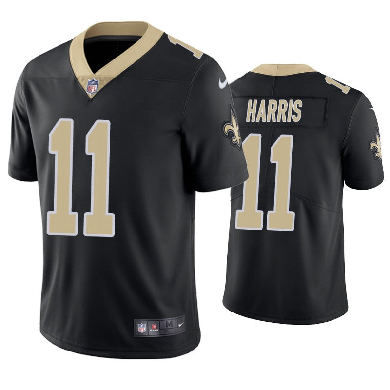 Mens New Orleans Saints #11 Deonte Harris Nike Black Vapor Untouchable Limited Jersey